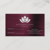 Salon Referral Kaart White Diamond Lotus Burgundy (Achterkant)