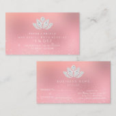 Salon Referral Kaart White Diamond Lotus Pink Rose (Voorkant / Achterkant)