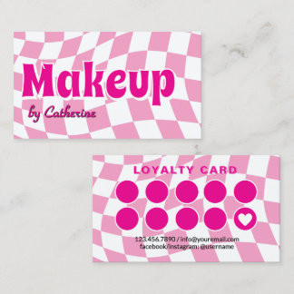 Salon Retro roze loyaliteitskaart Klantenkaartje