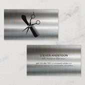 Salon schaar en kam Logo | Metallic Visitekaartje (Voorkant / Achterkant)