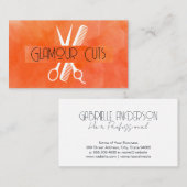 Salon Schaar Kam Logo | Watercolor Textuur  Visitekaartje (Voorkant / Achterkant)