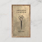 Salon Schaar Logo | Waterverf en Leer Visitekaartje (Voorkant)