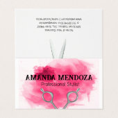 Salon Scharen | Artistiek Rood Aquarel Visitekaartje (Buitenkant ongevouwen)