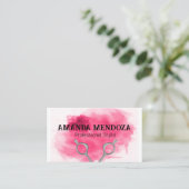 Salon Scharen | Artistiek Rood Aquarel Visitekaartje (Staand voorkant)