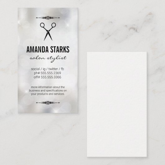 Salon Scharen | Bokeh Glitterende Achtergrond Visitekaartje (Voorkant / Achterkant)
