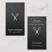 Salon Scharen Lush Zwart Leerprint Visitekaartje (Voorkant / Achterkant)