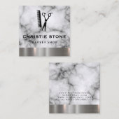 Salon Scharen Marmeren Metalen Afwerking Vierkante Visitekaartje (Voorkant / Achterkant)