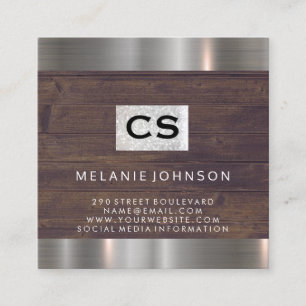 Salon Scharen Rustieke Houten Metalen Trim Vierkante Visitekaartje