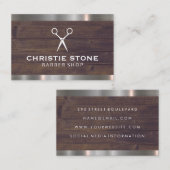 Salon Scharen Rustieke Houten Metalen Trim Visitekaartje (Voorkant / Achterkant)