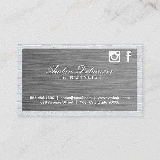 Salon Scharen | Staal en Baksteen | QR Code Visitekaartje (Achterkant)