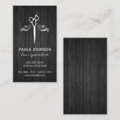 Salon scheert Fancy elementen houten panelen Visitekaartje (Voorkant / Achterkant)