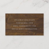 Salon scheert rustieke houten witte doos visitekaartje (Achterkant)