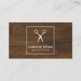 Salon scheert rustieke houten witte doos visitekaartje