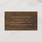 Salon scheert rustieke houten witte doos visitekaartje (Achterkant)