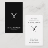Salon scheert zwart wit visitekaartje (Voorkant / Achterkant)