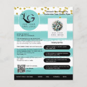 ⭐️SALON SCHOONHEID TEAL GOUD MEISJE Eenvoudige LOG Flyer (Voorkant)