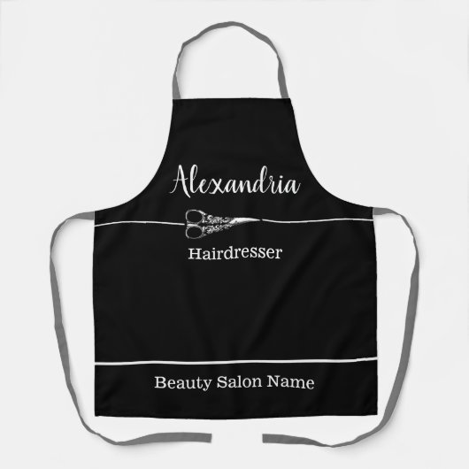 Salon Schort Scharen Aangepaste Salon Naam Uniform (Voorkant)