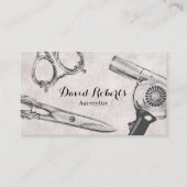  Salon Scissor & Hair Dryer Hair Stylist Visitekaartje (Voorkant)