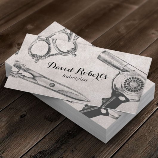  Salon Scissor & Hair Dryer Hair Stylist Visitekaartje
