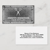 Salon Scissors | Brick Wall Neon Lichten Visitekaartje (Voorkant / Achterkant)