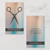 Salon Scissors | Glass Background Visitekaartje (Voorkant / Achterkant)