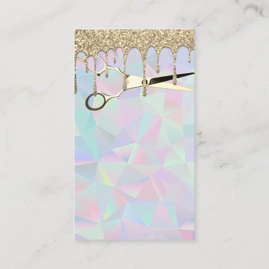 Salon Scissors | Glitter Drip (goudglitter) | Geom Visitekaartje (Achterkant)