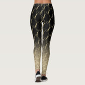 Salon Scissors Gold Glitter Gradient Monogram Leggings (Achterkant)