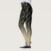 Salon Scissors Gold Glitter Gradient Monogram Leggings (Links)