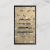 Salon Scissors | Gold Heart Pattern | Lederbekledi Visitekaartje (Achterkant)