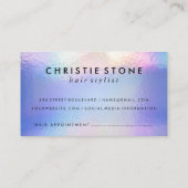 Salon Scissors | Holografische irdescent Afsprakenkaartje (Achterkant)