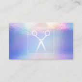 Salon Scissors | Holografische irdescent Afsprakenkaartje (Voorkant)