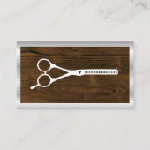 Salon Scissors | Houtmetaal Visitekaartje (Voorkant)