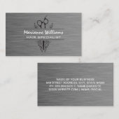 Salon Scissors | Metaalstructuur Visitekaartje (Voorkant / Achterkant)