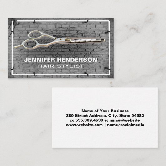 Salon Scissors | Visitekaartje met bellintwand (Voorkant / Achterkant)