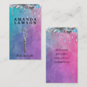 Salon Scissors | WATERVERF | Shimmer Drip Visitekaartje (Voorkant / Achterkant)