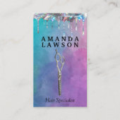 Salon Scissors | WATERVERF | Shimmer Drip Visitekaartje (Voorkant)