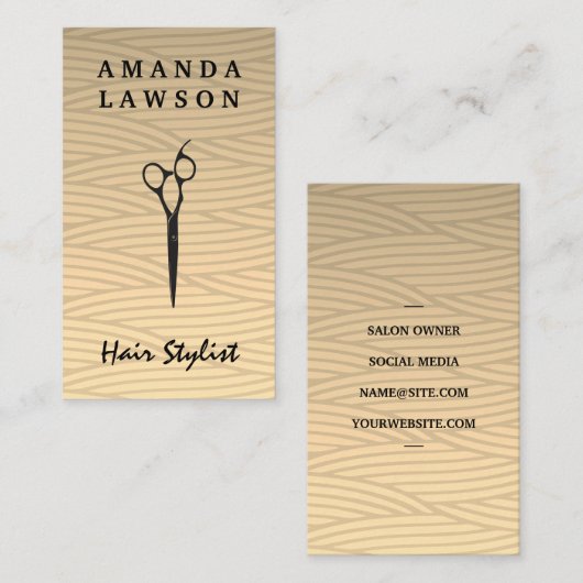 Salon Scissors | Weave Pattern Visitekaartje (Voorkant / Achterkant)