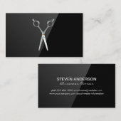 Salon Scissors | Zwart hoogglanzend Visitekaartje (Voorkant / Achterkant)