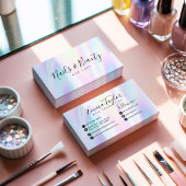 Salon script holografische glam abstracte iriseren visitekaartje