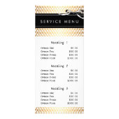 Salon Service Menu Gold Stripes Modern Chic (Voorkant)