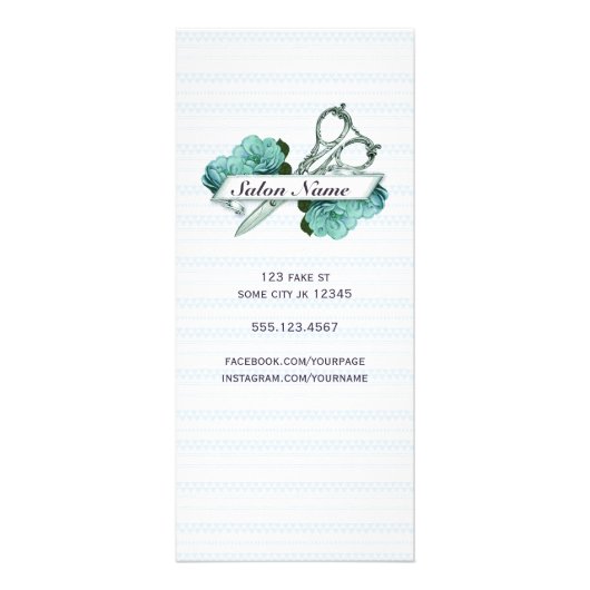 Salon Service Menu Schaar Bloemenblauw (Achterkant)