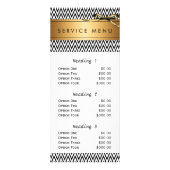 Salon Service Menu Zwart Strepen Modern Chic (Voorkant)