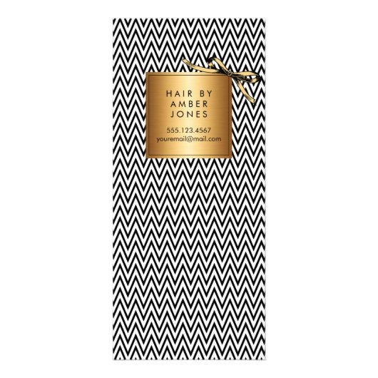 Salon Service Menu Zwart Strepen Modern Chic (Achterkant)