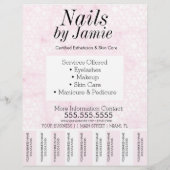 Salon Service Roze Gold Business Tear Off Strips Flyer (Voorkant)