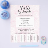 Salon Service Roze Goud Business Scheur Stroken Flyer (Enkel)