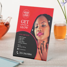 Salon Services Aangepast voetstuk Reclamebord Met Voetstuk