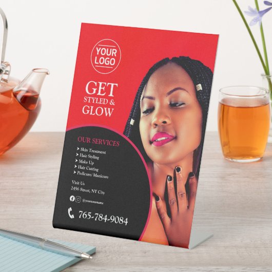 Salon Services Aangepast voetstuk Reclamebord Met Voetstuk (Insitu)