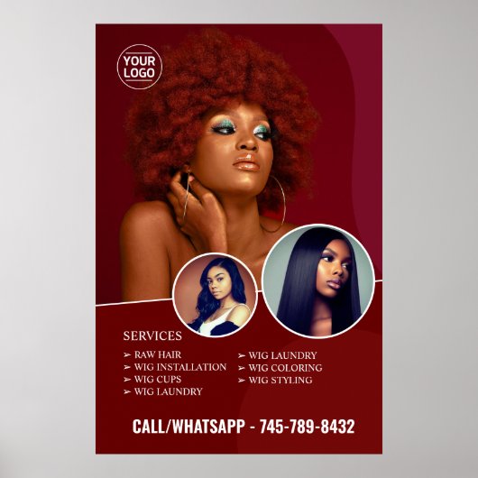 Salon Services Bewerkbaar Matte Poster (Voorkant)