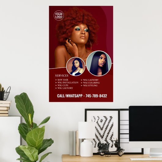 Salon Services Bewerkbaar Matte Poster (Thuiskantoor)