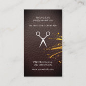 Salon Shears Lush Leather Print and Spatter Visitekaartje (Achterkant)